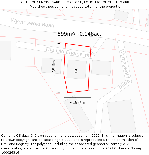 2, THE OLD ENGINE YARD, REMPSTONE, LOUGHBOROUGH, LE12 6RP: Plot and title map