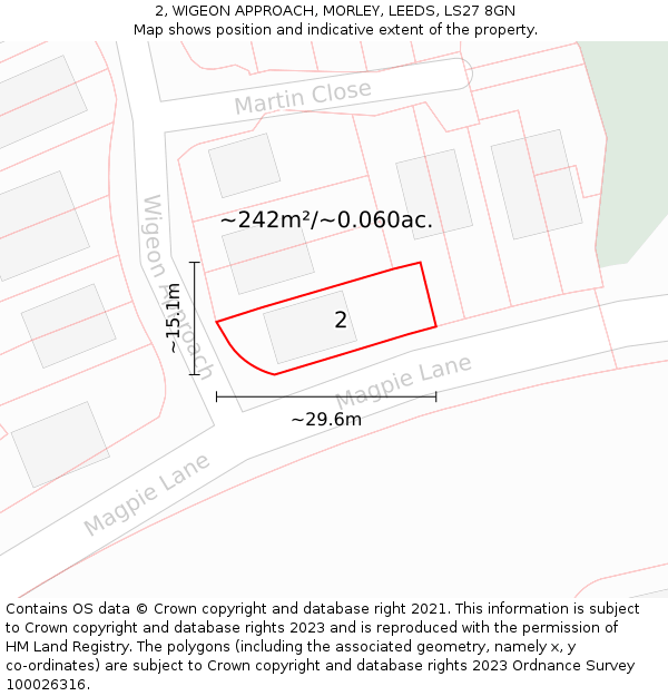 2, WIGEON APPROACH, MORLEY, LEEDS, LS27 8GN: Plot and title map