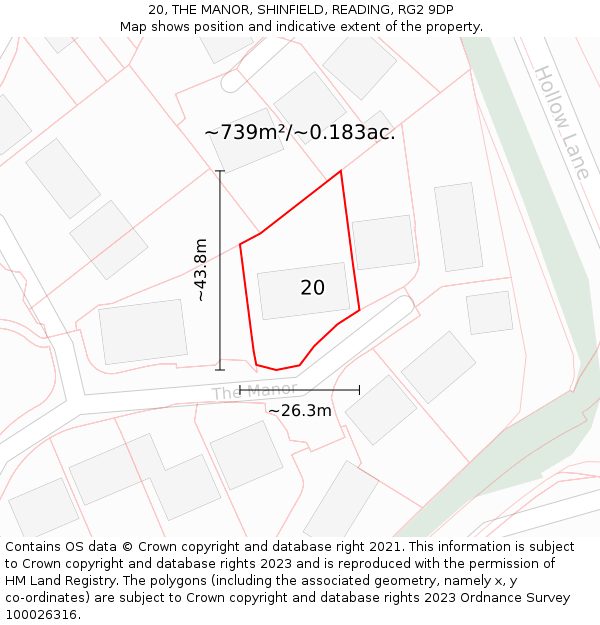 20, THE MANOR, SHINFIELD, READING, RG2 9DP: Plot and title map