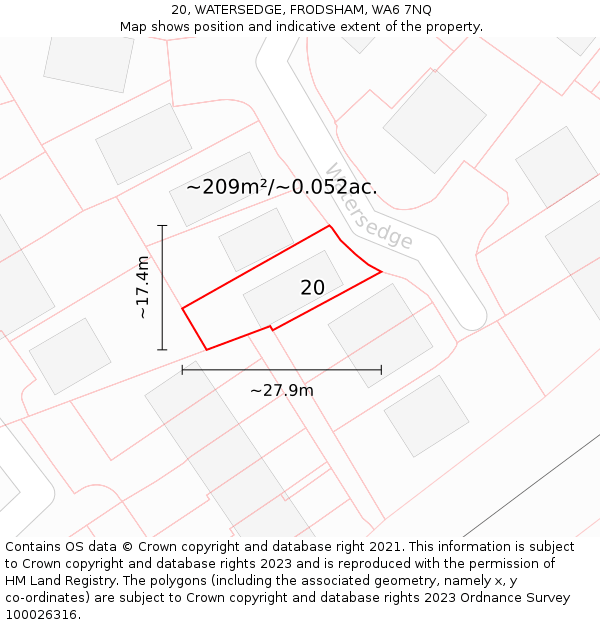 20, WATERSEDGE, FRODSHAM, WA6 7NQ: Plot and title map
