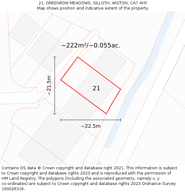 21, GREENROW MEADOWS, SILLOTH, WIGTON, CA7 4HY: Plot and title map