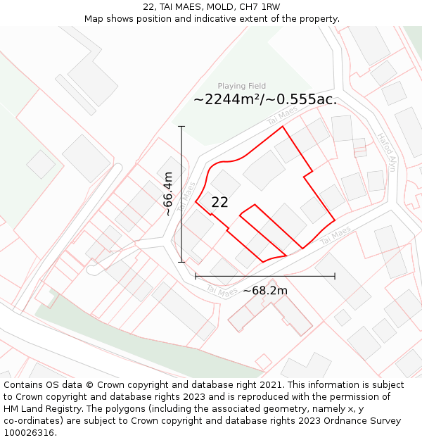 22, TAI MAES, MOLD, CH7 1RW: Plot and title map