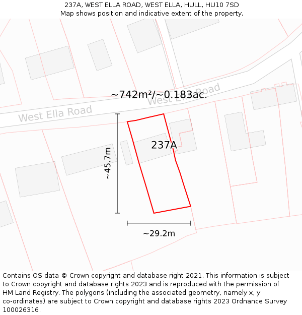 237A, WEST ELLA ROAD, WEST ELLA, HULL, HU10 7SD: Plot and title map