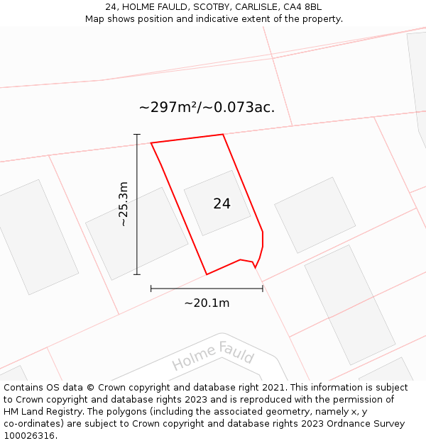 24, HOLME FAULD, SCOTBY, CARLISLE, CA4 8BL: Plot and title map