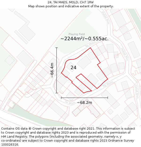 24, TAI MAES, MOLD, CH7 1RW: Plot and title map