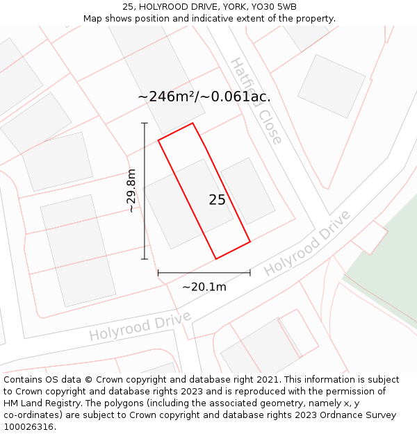 25, HOLYROOD DRIVE, YORK, YO30 5WB: Plot and title map