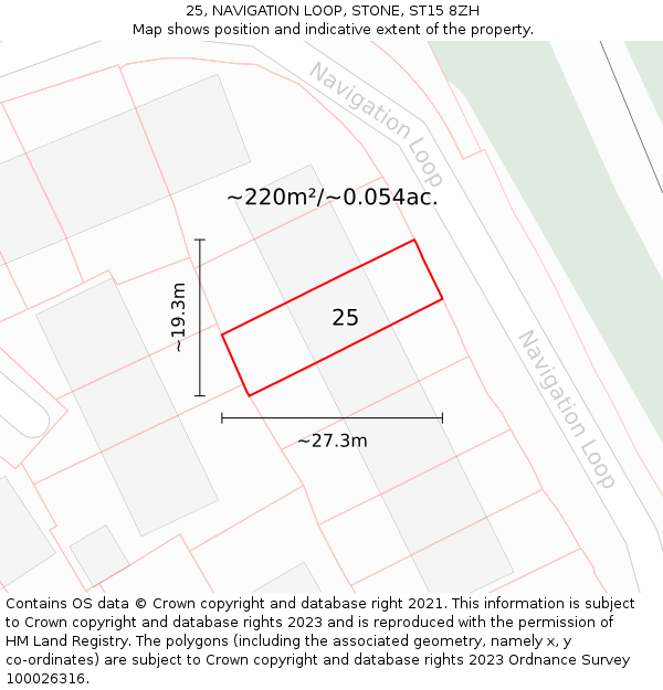 25, NAVIGATION LOOP, STONE, ST15 8ZH: Plot and title map