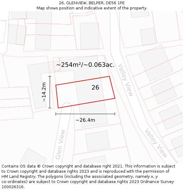 26, GLENVIEW, BELPER, DE56 1PE: Plot and title map