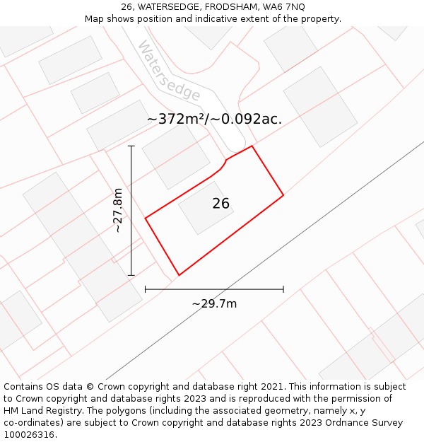 26, WATERSEDGE, FRODSHAM, WA6 7NQ: Plot and title map