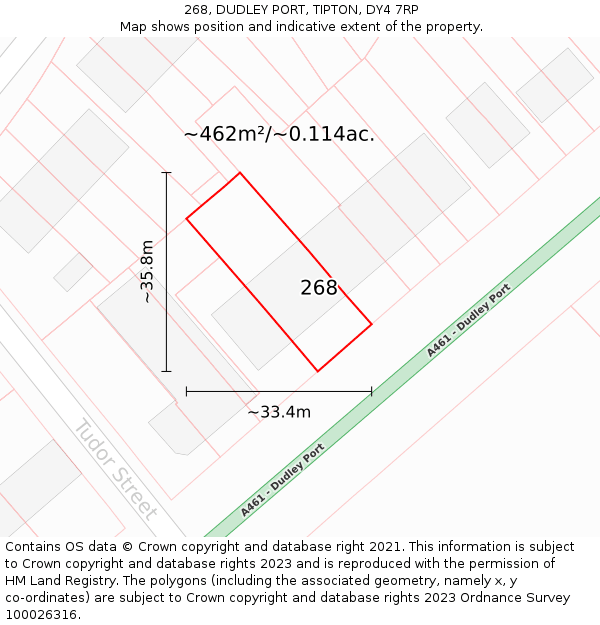 268, DUDLEY PORT, TIPTON, DY4 7RP: Plot and title map