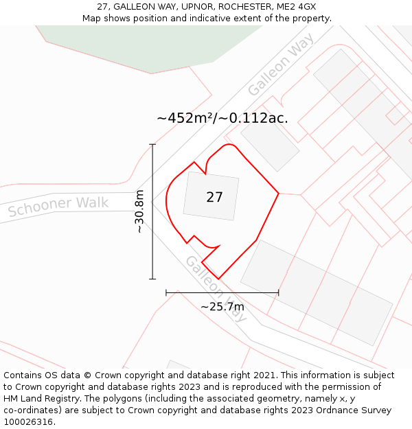 27, GALLEON WAY, UPNOR, ROCHESTER, ME2 4GX: Plot and title map