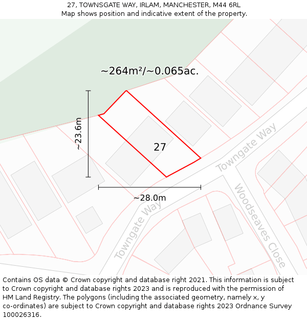 27, TOWNSGATE WAY, IRLAM, MANCHESTER, M44 6RL: Plot and title map