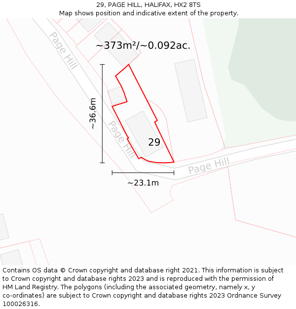 29, PAGE HILL, HALIFAX, HX2 8TS: Plot and title map