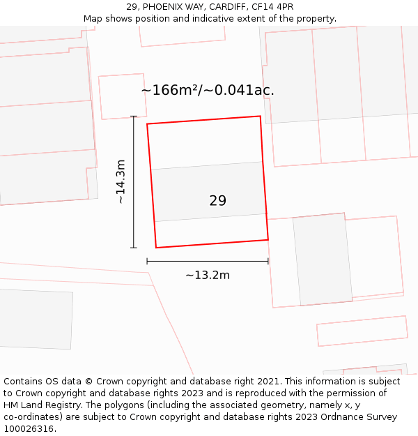 29, PHOENIX WAY, CARDIFF, CF14 4PR: Plot and title map