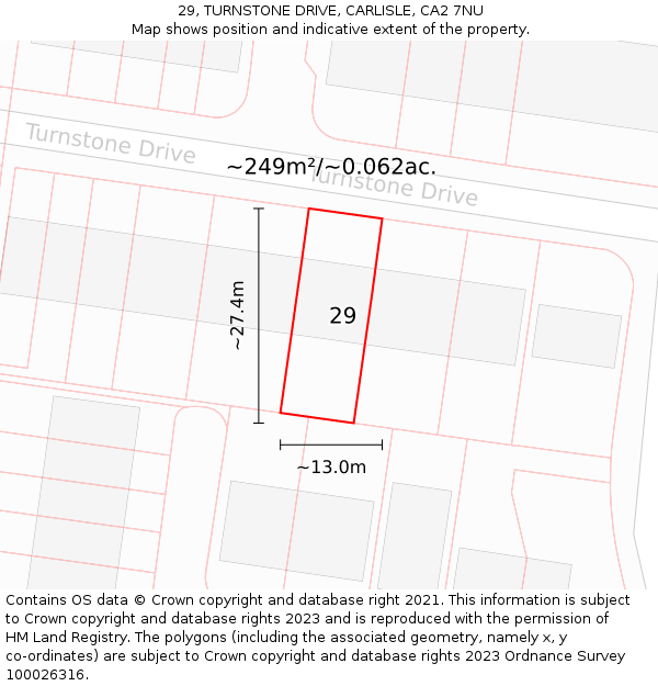 29, TURNSTONE DRIVE, CARLISLE, CA2 7NU: Plot and title map