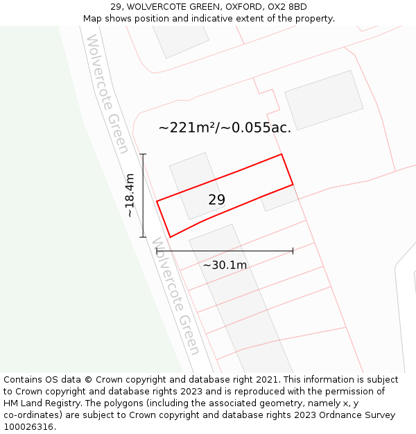 29, WOLVERCOTE GREEN, OXFORD, OX2 8BD: Plot and title map