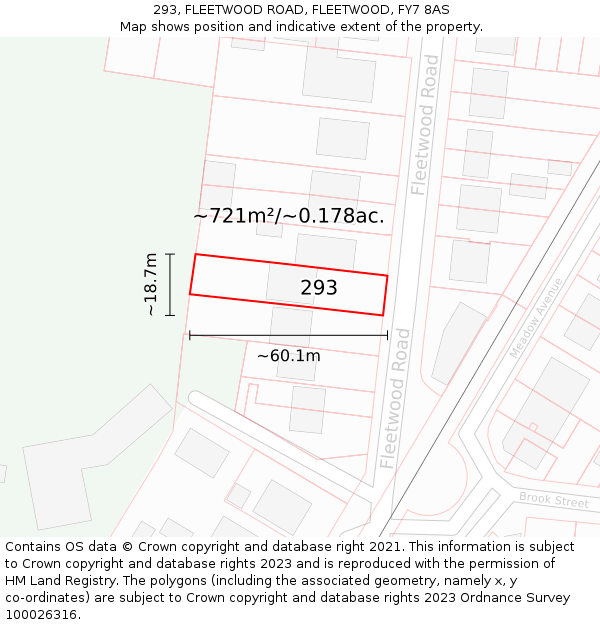 293, FLEETWOOD ROAD, FLEETWOOD, FY7 8AS: Plot and title map