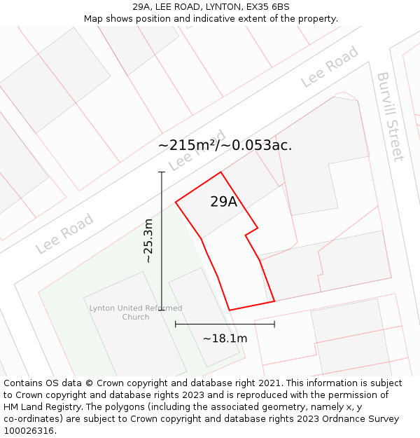 29A, LEE ROAD, LYNTON, EX35 6BS: Plot and title map