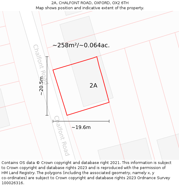 2A, CHALFONT ROAD, OXFORD, OX2 6TH: Plot and title map