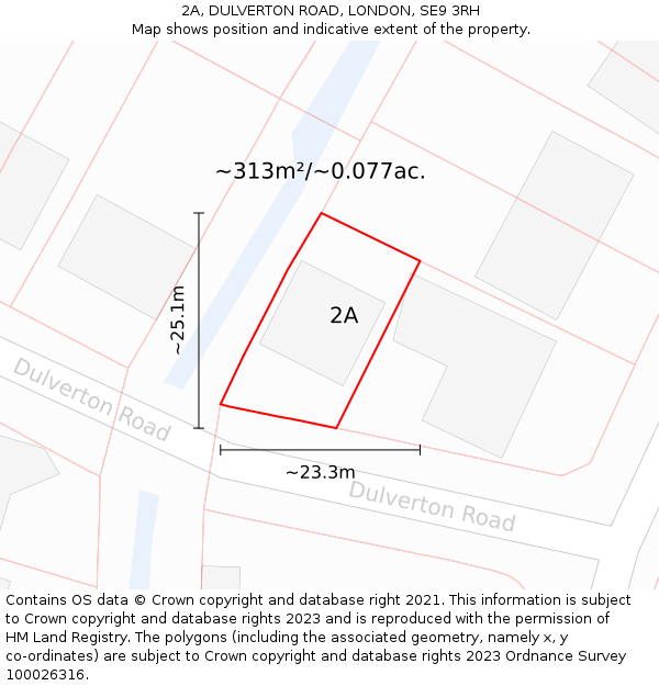 2A, DULVERTON ROAD, LONDON, SE9 3RH: Plot and title map