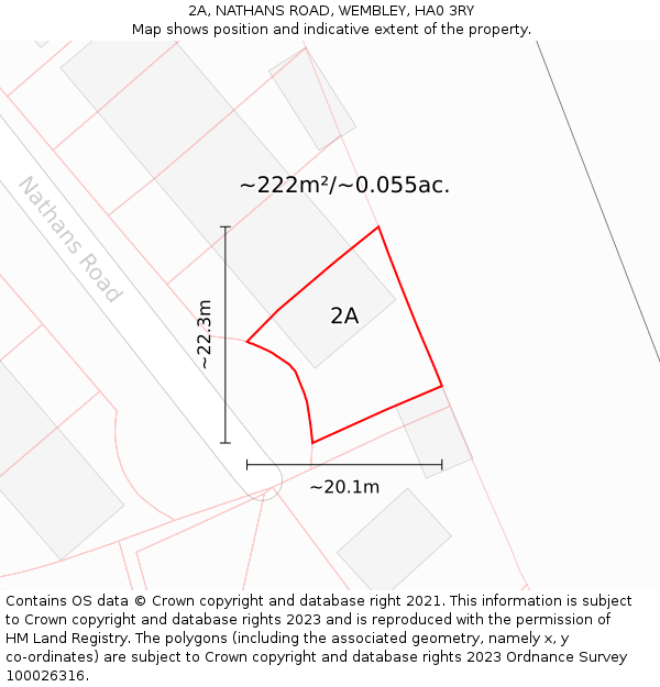 2A, NATHANS ROAD, WEMBLEY, HA0 3RY: Plot and title map
