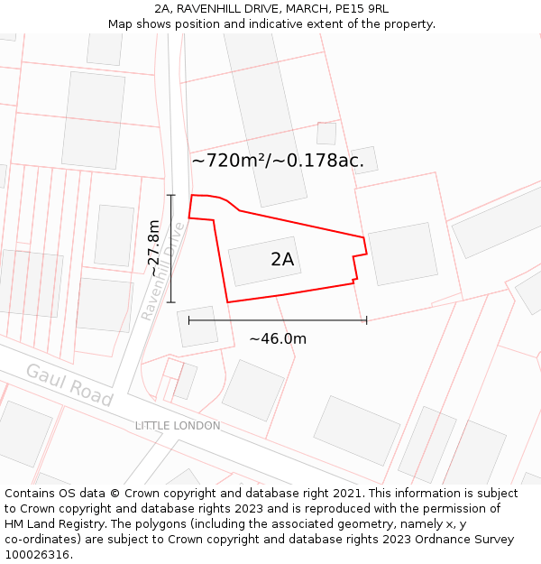 2A, RAVENHILL DRIVE, MARCH, PE15 9RL: Plot and title map