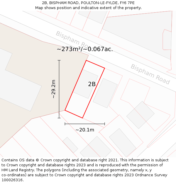 2B, BISPHAM ROAD, POULTON-LE-FYLDE, FY6 7PE: Plot and title map