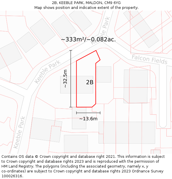 2B, KEEBLE PARK, MALDON, CM9 6YG: Plot and title map