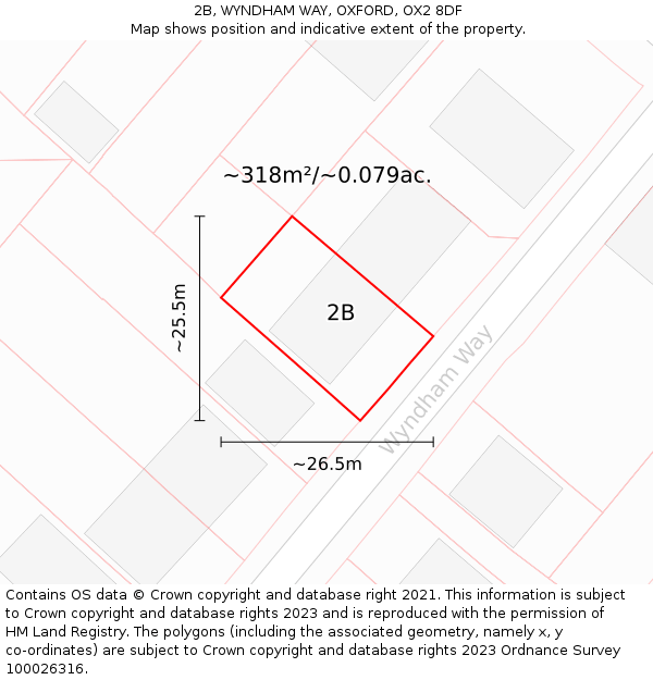 2B, WYNDHAM WAY, OXFORD, OX2 8DF: Plot and title map