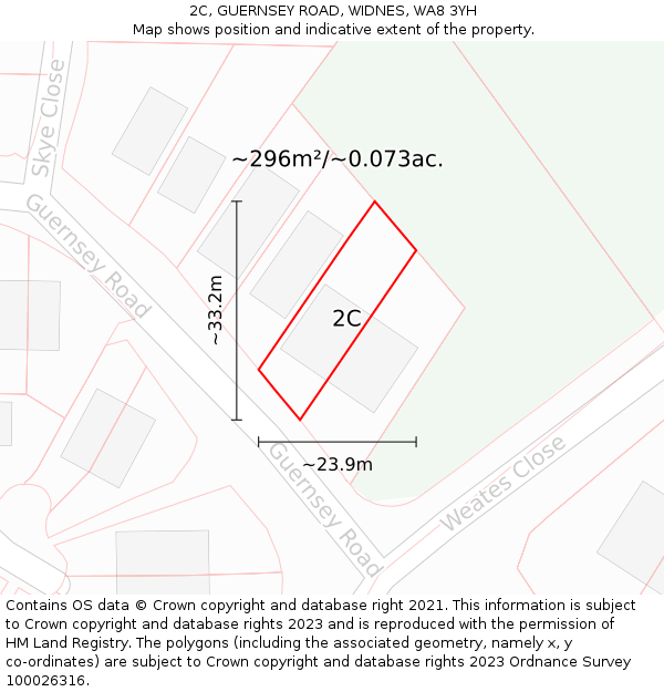 2C, GUERNSEY ROAD, WIDNES, WA8 3YH: Plot and title map