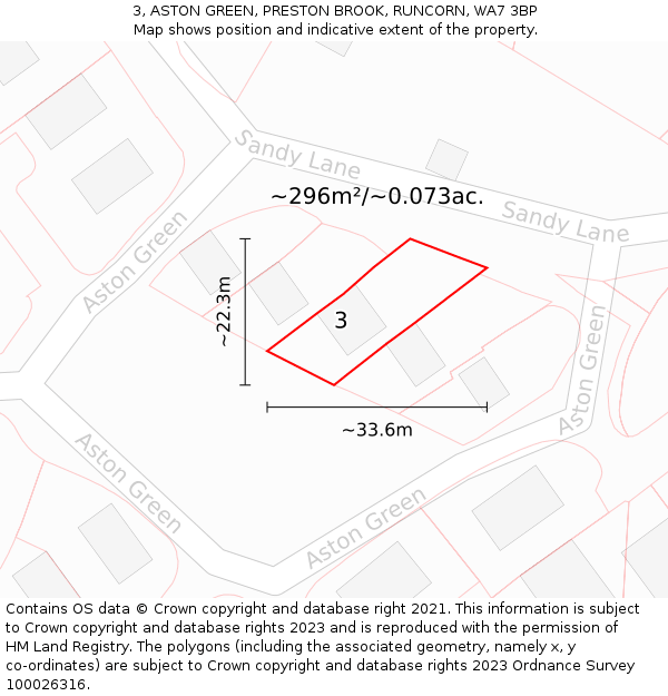 3, ASTON GREEN, PRESTON BROOK, RUNCORN, WA7 3BP: Plot and title map