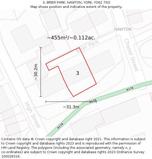 3, BRIER PARK, NAWTON, YORK, YO62 7SG: Plot and title map