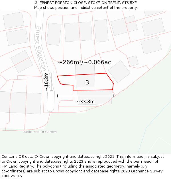 3, ERNEST EGERTON CLOSE, STOKE-ON-TRENT, ST6 5XE: Plot and title map