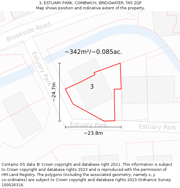 3, ESTUARY PARK, COMBWICH, BRIDGWATER, TA5 2QP: Plot and title map