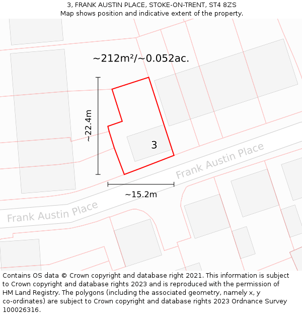 3, FRANK AUSTIN PLACE, STOKE-ON-TRENT, ST4 8ZS: Plot and title map