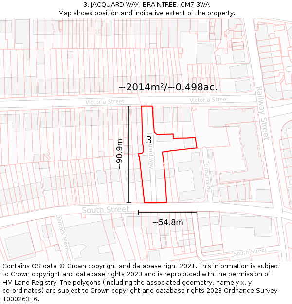 3, JACQUARD WAY, BRAINTREE, CM7 3WA: Plot and title map