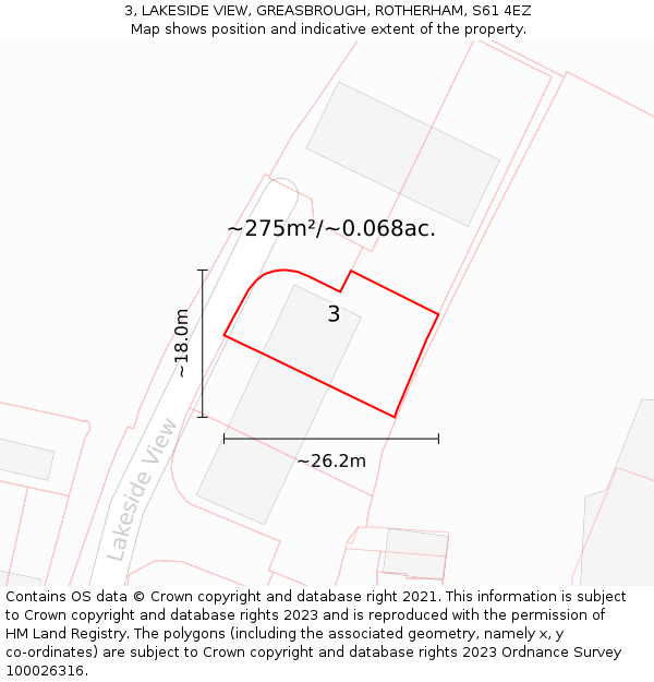 3, LAKESIDE VIEW, GREASBROUGH, ROTHERHAM, S61 4EZ: Plot and title map