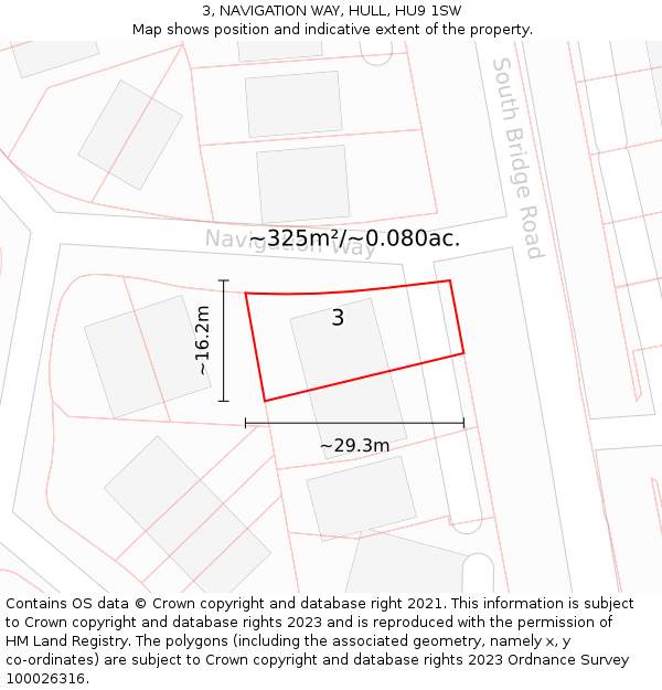 3, NAVIGATION WAY, HULL, HU9 1SW: Plot and title map