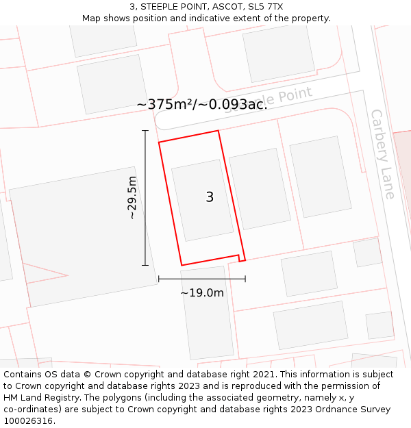 3, STEEPLE POINT, ASCOT, SL5 7TX: Plot and title map