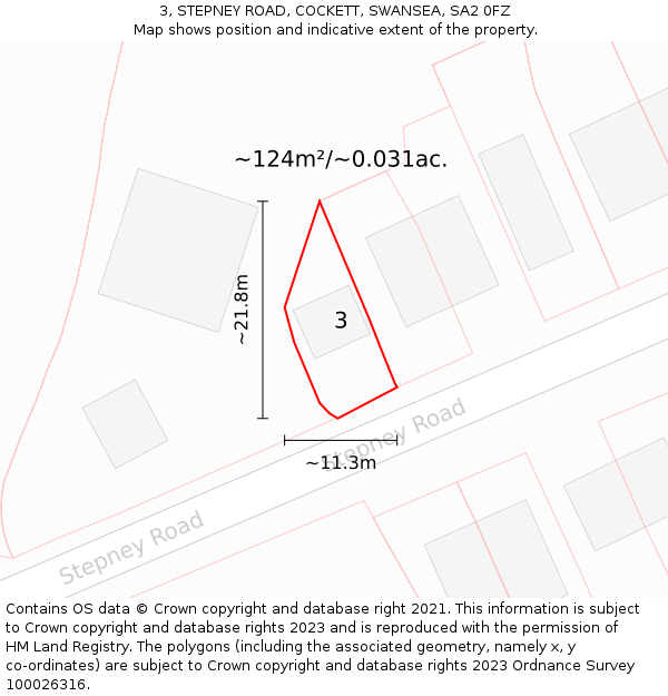 3, STEPNEY ROAD, COCKETT, SWANSEA, SA2 0FZ: Plot and title map