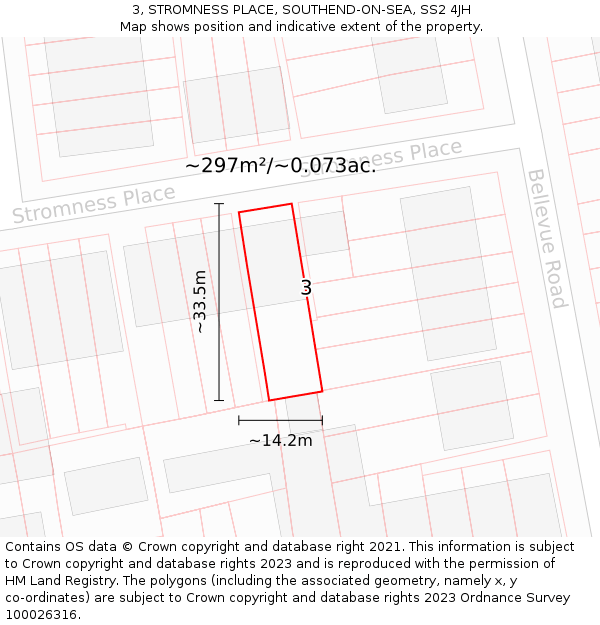 3, STROMNESS PLACE, SOUTHEND-ON-SEA, SS2 4JH: Plot and title map