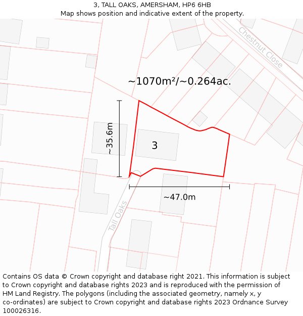 3, TALL OAKS, AMERSHAM, HP6 6HB: Plot and title map