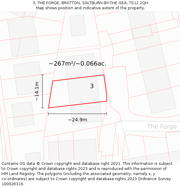 3, THE FORGE, BROTTON, SALTBURN-BY-THE-SEA, TS12 2QH: Plot and title map