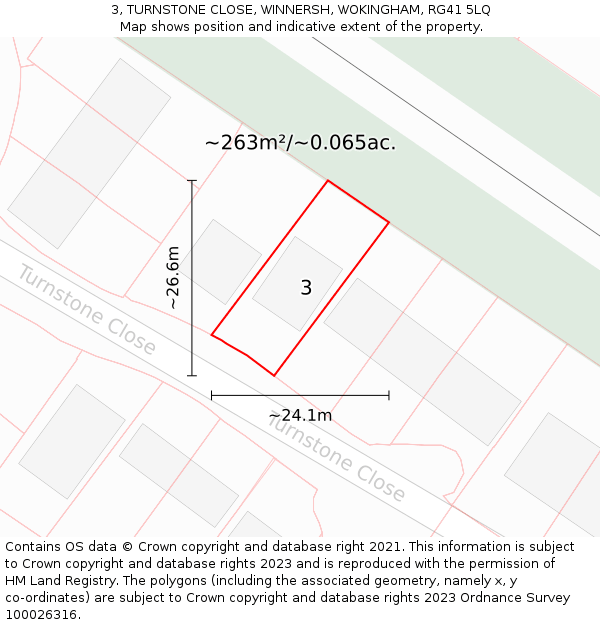 3, TURNSTONE CLOSE, WINNERSH, WOKINGHAM, RG41 5LQ: Plot and title map
