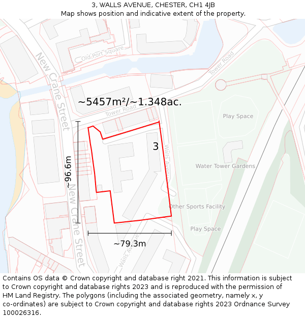 3, WALLS AVENUE, CHESTER, CH1 4JB: Plot and title map