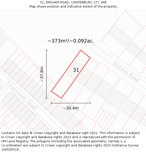 31, ERSHAM ROAD, CANTERBURY, CT1 3AR: Plot and title map