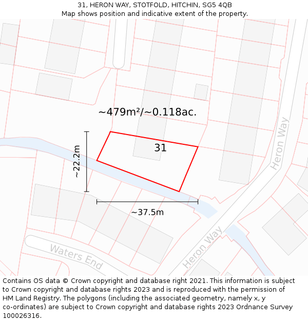 31, HERON WAY, STOTFOLD, HITCHIN, SG5 4QB: Plot and title map