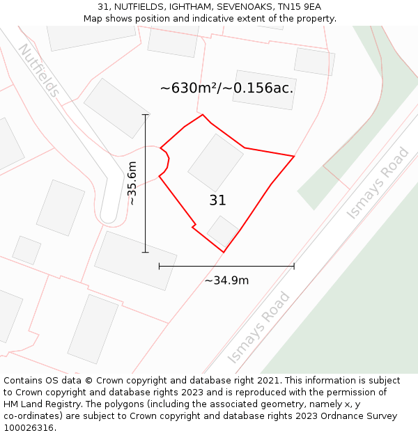 31, NUTFIELDS, IGHTHAM, SEVENOAKS, TN15 9EA: Plot and title map