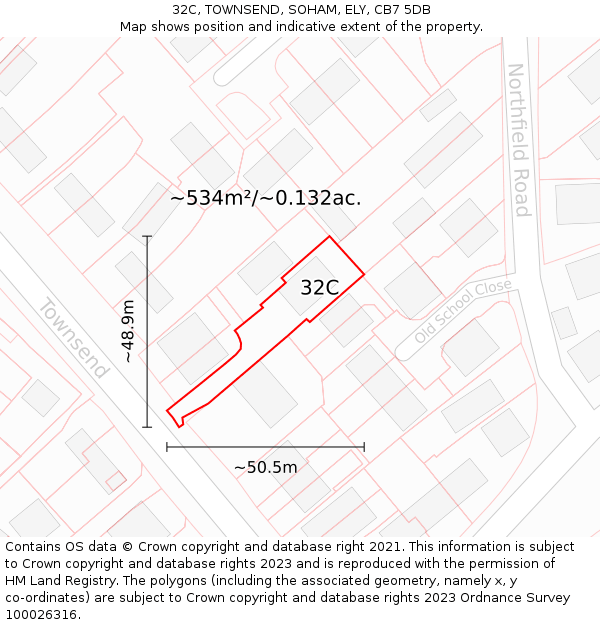 32C, TOWNSEND, SOHAM, ELY, CB7 5DB: Plot and title map