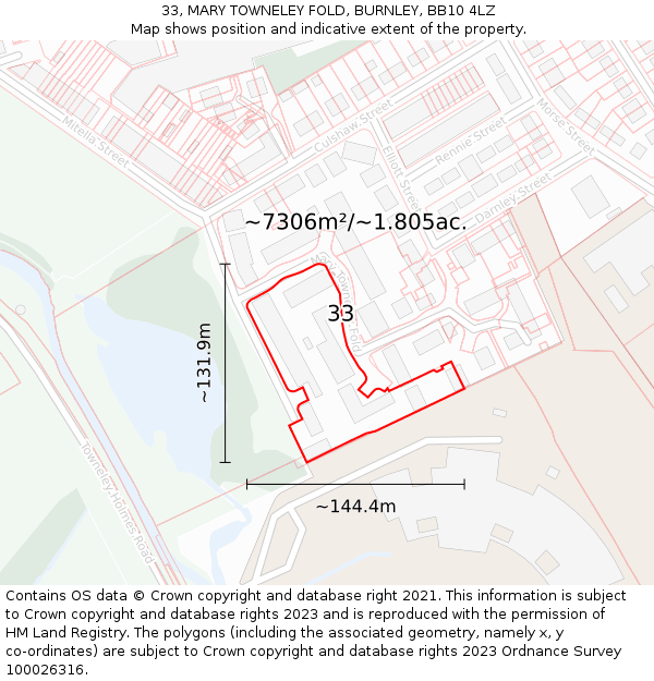 33, MARY TOWNELEY FOLD, BURNLEY, BB10 4LZ: Plot and title map